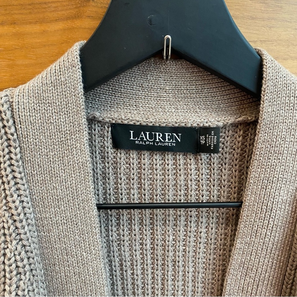 Lauren‎ Ralph Lauren Buckle-Trim Cotton Cardigan, Size XS - Picture 7 of 10